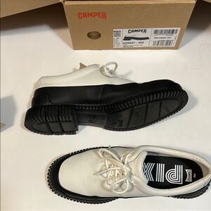 Camper Black and White Leather Pix shoe